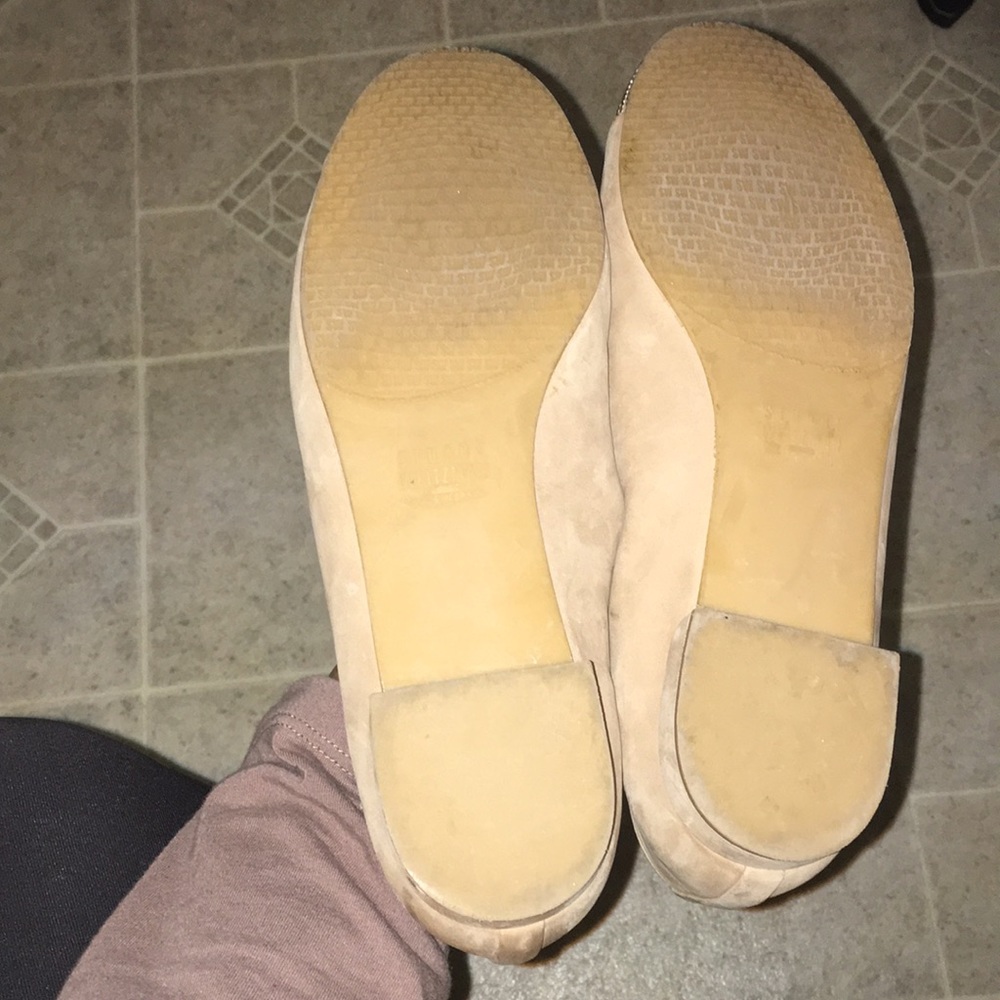 Stuart Weitzman Tan Std Cap Toe Real Suede Flats - image 7